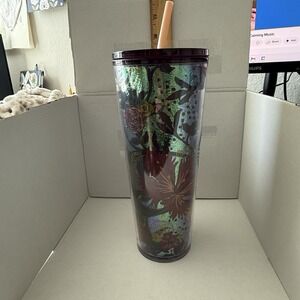 Starbucks Holiday Enchanted Forest 24 oz Tumbler With Straw
